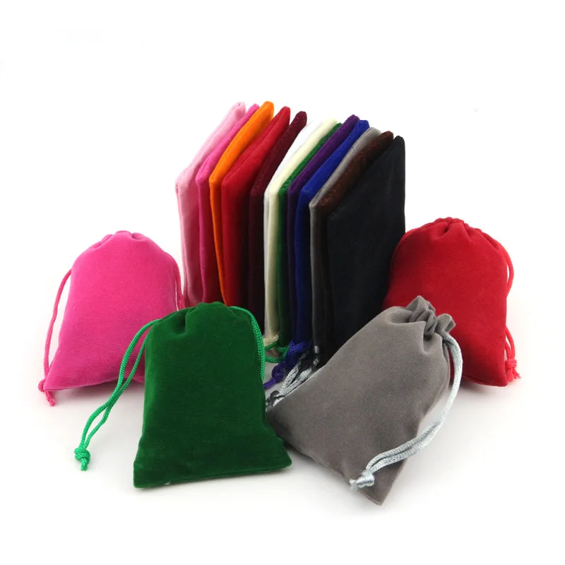 

10pcs/lot Multi Colors Velvet Storage Drawstring Bags 7x9cm Ornament Packaging Pouches Wedding Party Gift Pouches Jewelry Bag