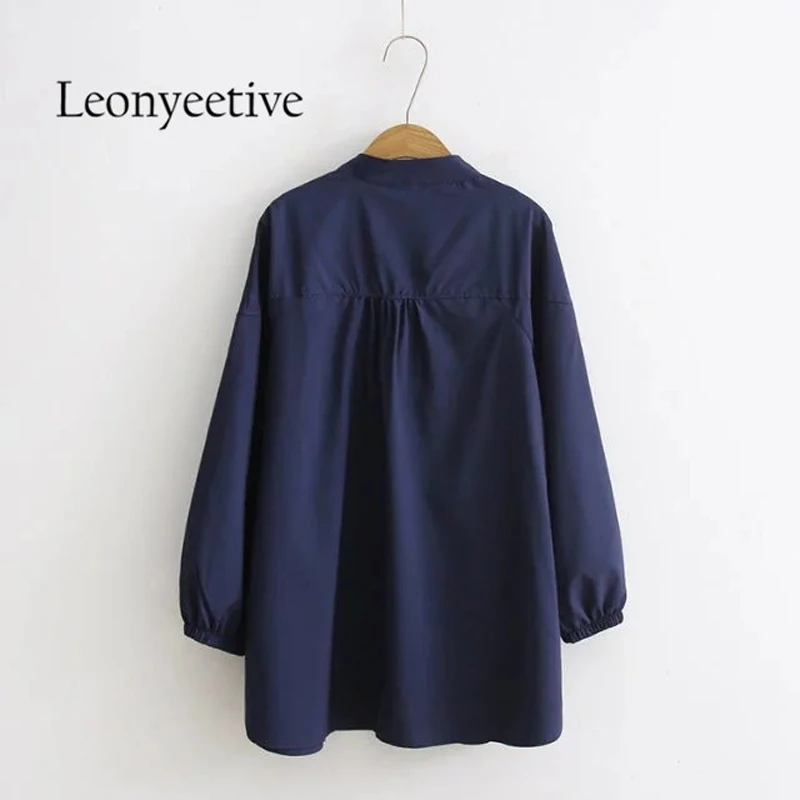 oversize shirt 2017 autumn big size Women long Shirt Blouses Style Clothing Full Sleeve Ladies Shirts plus size 4xl