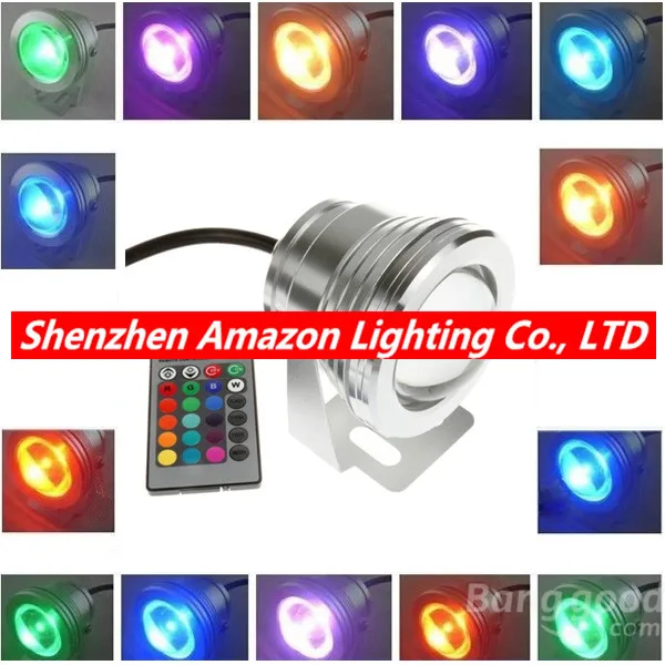 

10pcs/lot Led Underwater Light RGB 10W 12V Led Underwater Light 16 Colors 1000LM Waterproof IP68 Fountain Pool Lamp Lighting