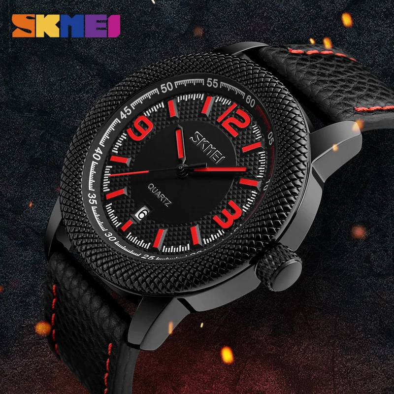 

2019 SKMEI New Clock Men Quartz Watch Sport Calendar 30m Waterproof Wristwatch Leather Casual Watches Wrist Relogio Masculino