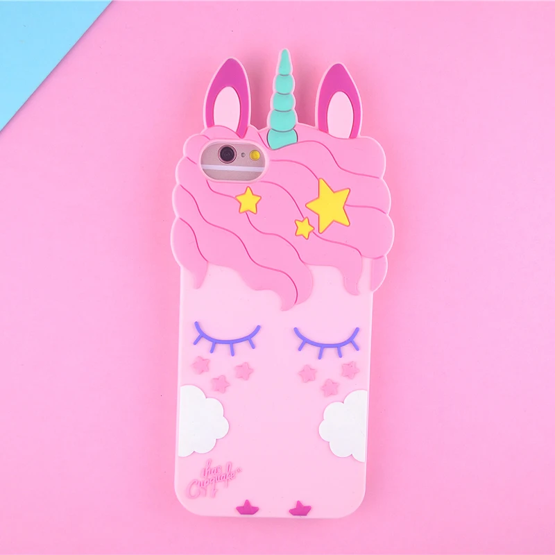 

For iPhone 7 8 X Xs Xs Max XR Case Cartoon Pink Unicorn Silicone Phone Cases Covers For Samsung J4 J6 J8 A6 A8 2018 S8 S9 Plus