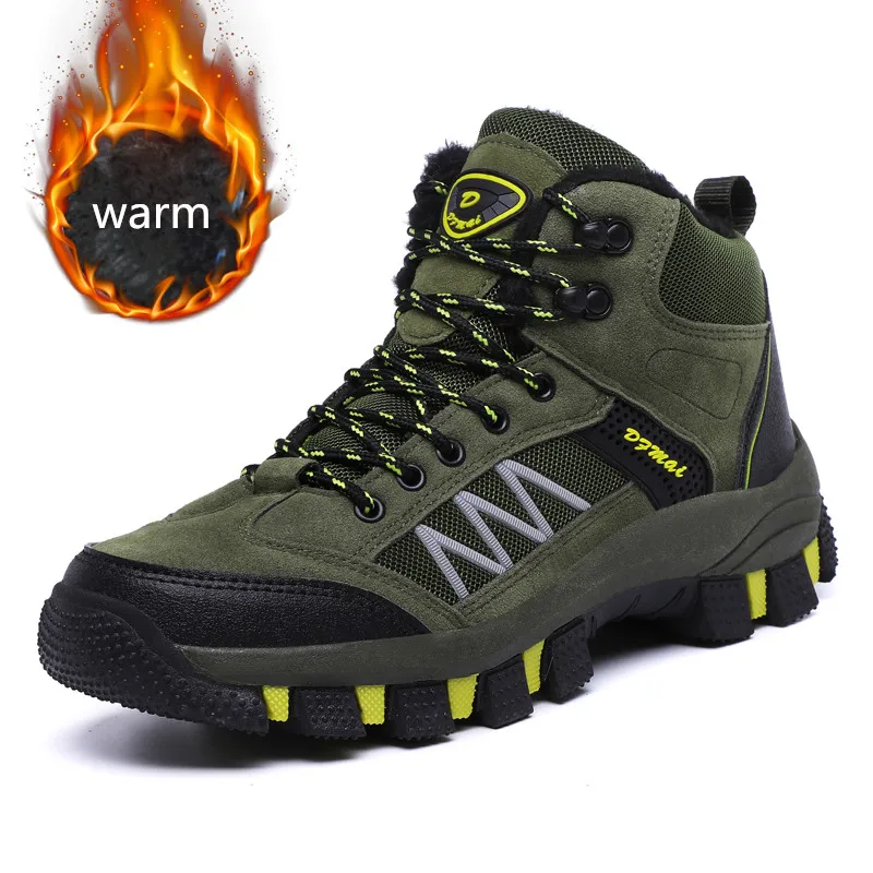 

2018 New Men's Winter Warm Hiking shoes Outdoor Mountain Climbing Boots Tactical winter Trekking Travelling Shoes for Men 39-45