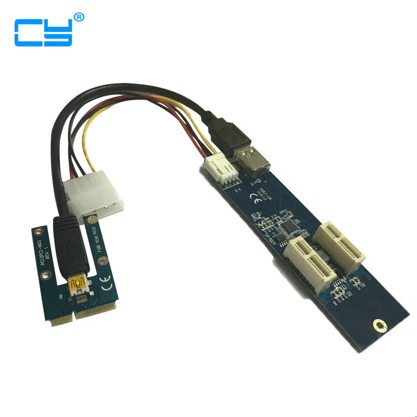 mini PCI Express to Dual mini PCI Express Adapter Card mini PCIe x1 to