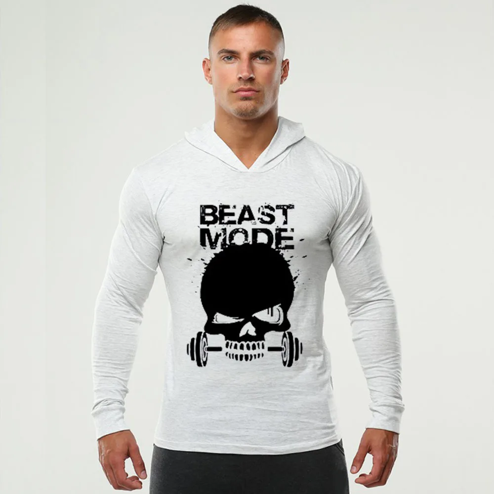 

2018 Men Running hooded T-shirts Spring Sports Training Quick Dry T-shirt Male Gym Fitness long sleeves Sweatshirt
