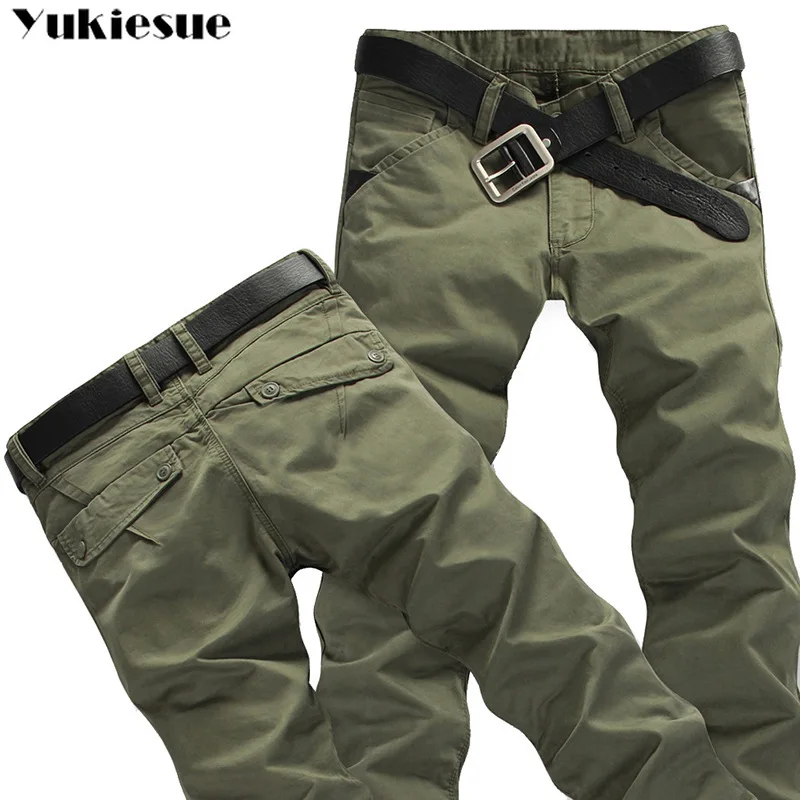 

Mens Winter Pants Thick Warm Cargo Pants Casual Fleece Pockets Fur Trouser Plus Size 38 40 Fashion Loose Baggy Joger Worker Male