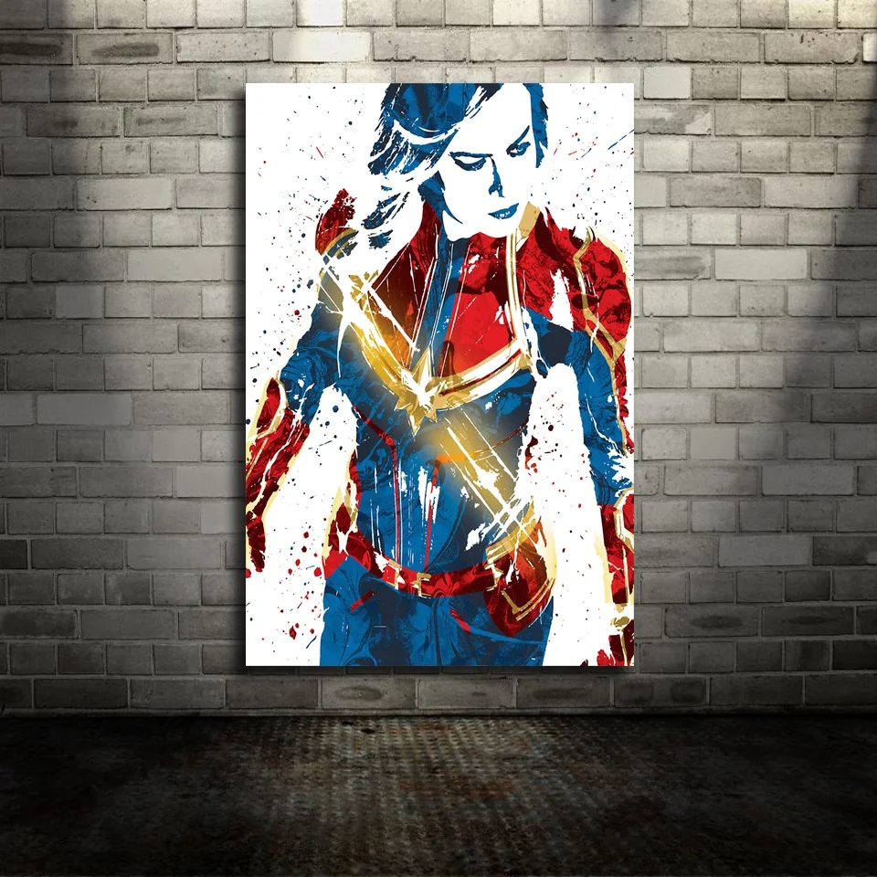 

Captain Marvel Movie Canvas Poster Wall Art Print Kids Decor Home Decor