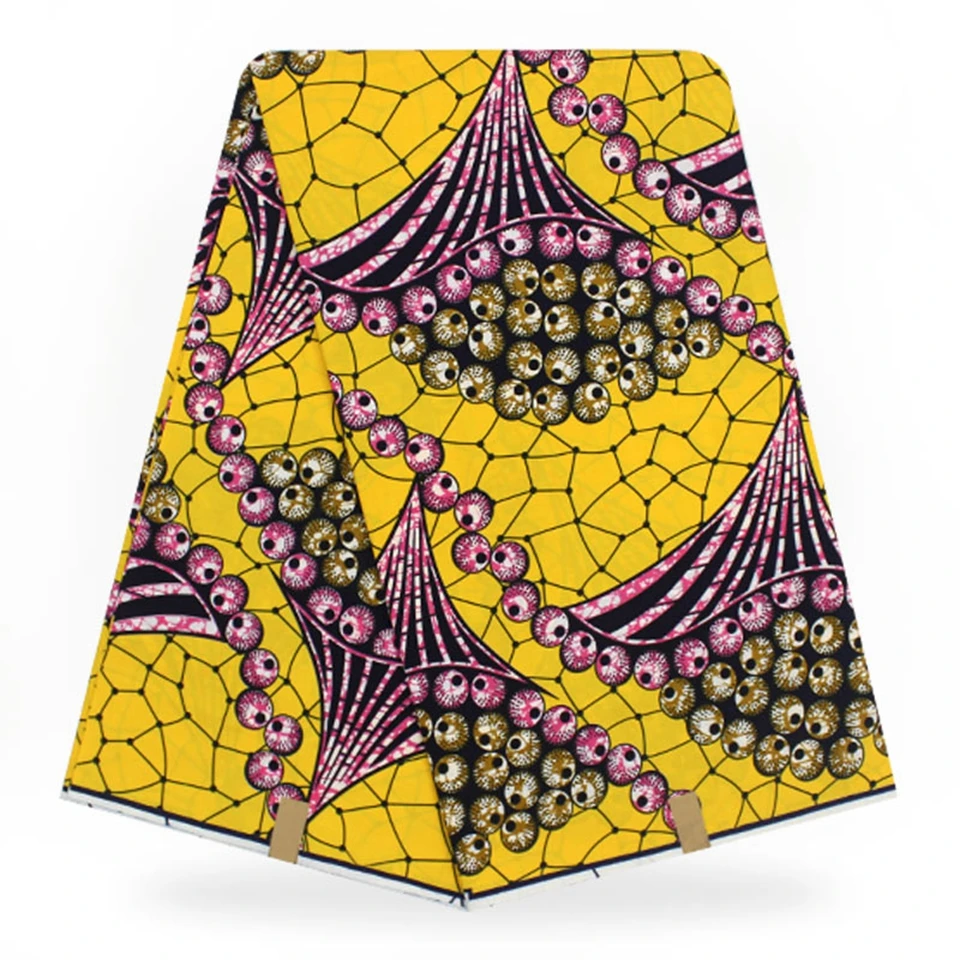 Buy Whole 6 Yards Yellow Block Wax Print African