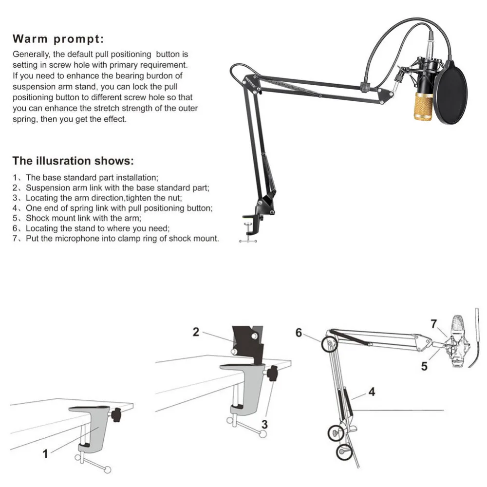 Neewer NW-800 студия вещания Запись конденсаторный микрофон+ NW-35 Регулируемая Запись микрофон Подвеска ножничный кронштейн