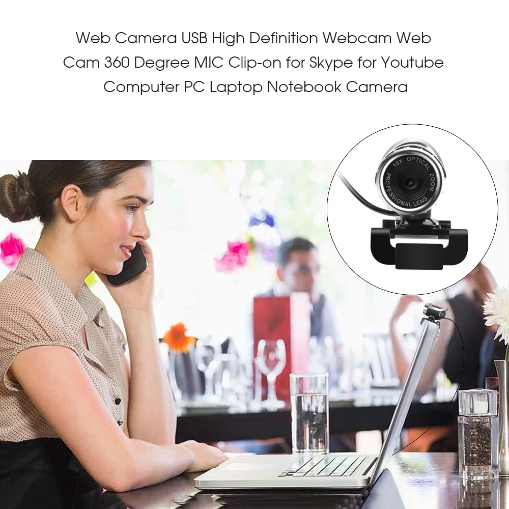 kebidu Webcam HD Web Camera Computer Built-in Microphone for Desktop PC Laptop USB Plug and Play for Video Calling HD Web Camera