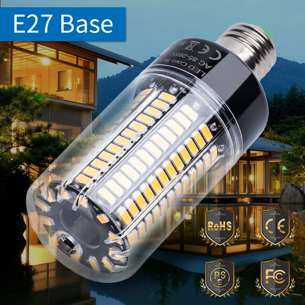 E27 светодиодная лампа кукуруза 220 В Светодиодная E14 110 5736 AC85 265V энергосберегающая s
