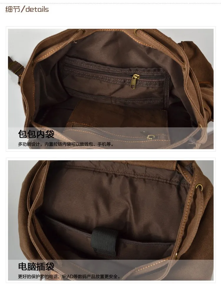 Кожаный военный холщовый рюкзак, Винтажный Мужской рюкзак, школьная сумка для подростка, рюкзак, mochila escolar