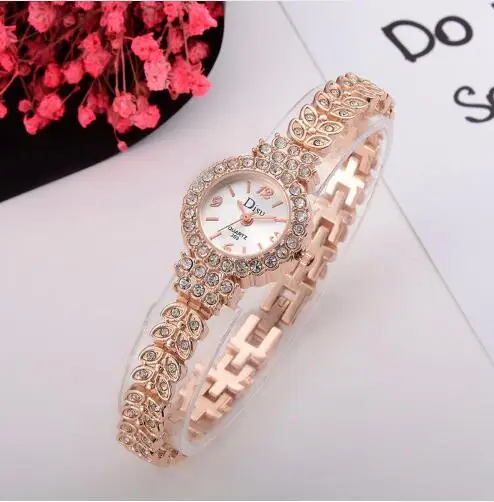 

DISU Quartz Watch Women Relojes Mujer Fashion Watch Women Luxury Elegant Rhinestone Bracelet Rose Gold Plated Relogio Feminino