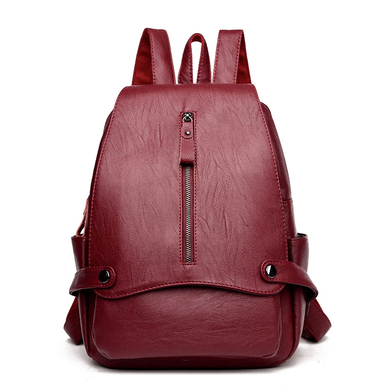 2017 High Quality PU Leather Women Backpacks For Girls Soft Shoulder Bags Fashion School Backpacks Female