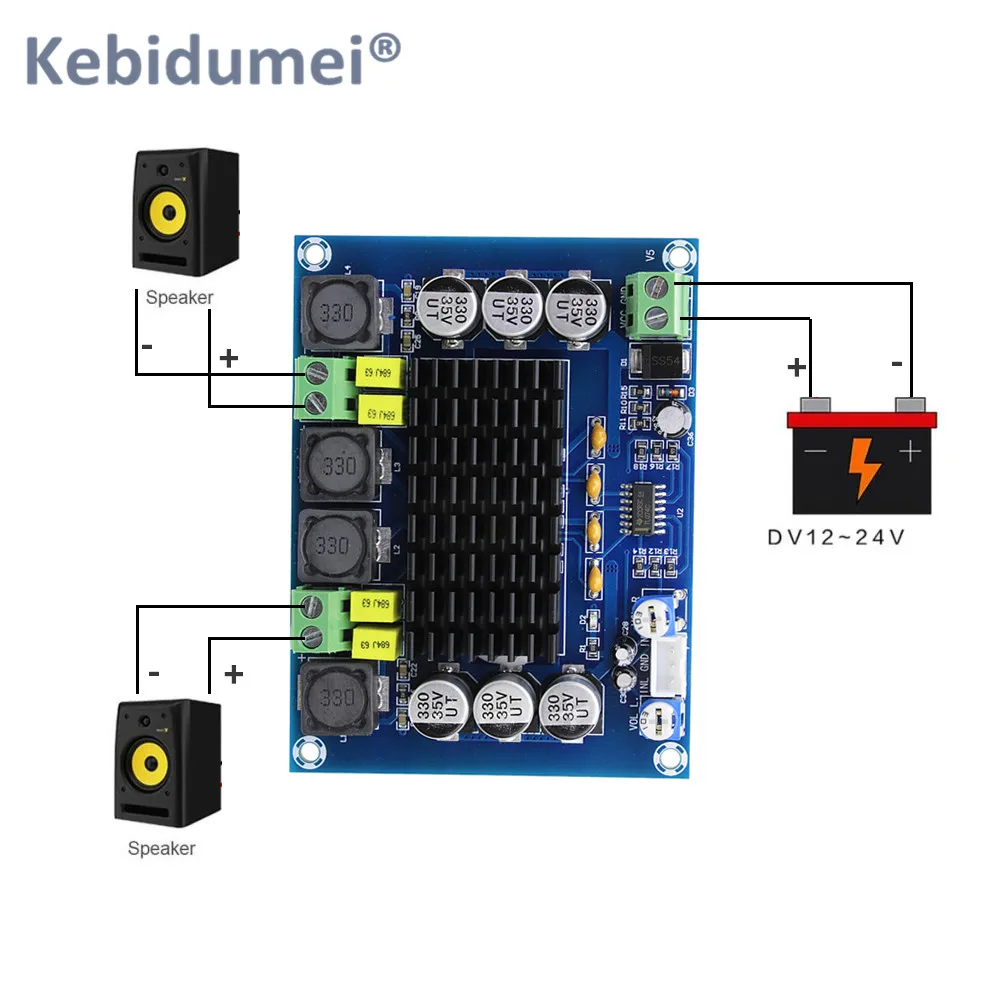 

XH-A104 Bluetooth 4.1 TPA3116 digital Power amplifier board 2x120W Stereo AMP Module Support TF Card AUX