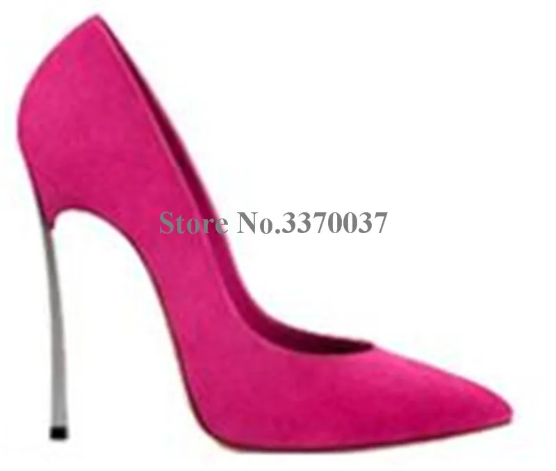Модные женские замшевые туфли-лодочки высокого качества с острым носком на металлическом каблуке 10 см, 12 см, туфли на шпильке, вечерние модельные туфли, Клубная обувь