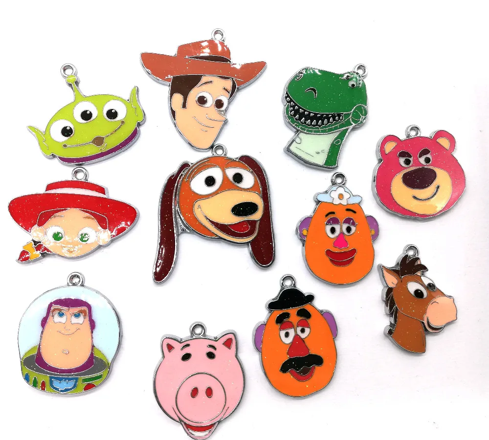 

1set 11 Pcs toy story Cartoon Charm Necklace/Bracelet/Earrings Pendants DIY Jewelry Making Accessories T-5
