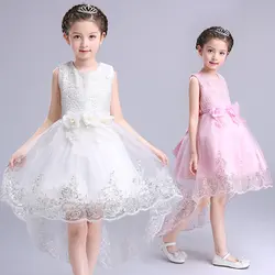2017 осенние платья для девочек, платье принцессы с кружевным хвостом для маленьких девочек, одежда для свадебной вечеринки, платье русалки