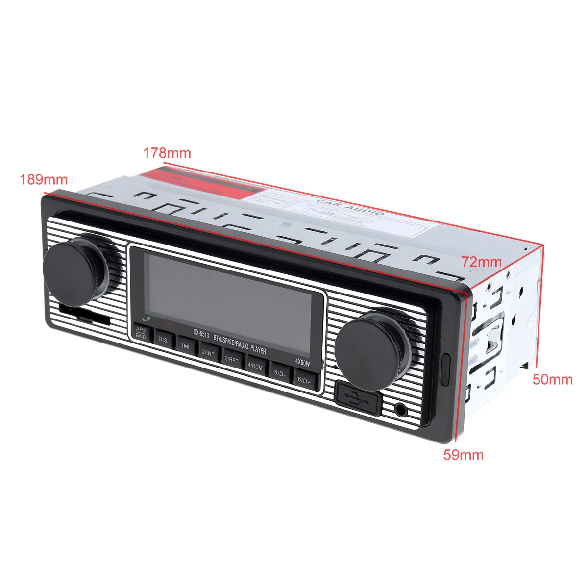 1 DIN 12 в 60 Вт x 4 Bluetooth автомобильный Радио MP3 плеер Стерео аудио Поддержка FM/USB/SD/AUX с