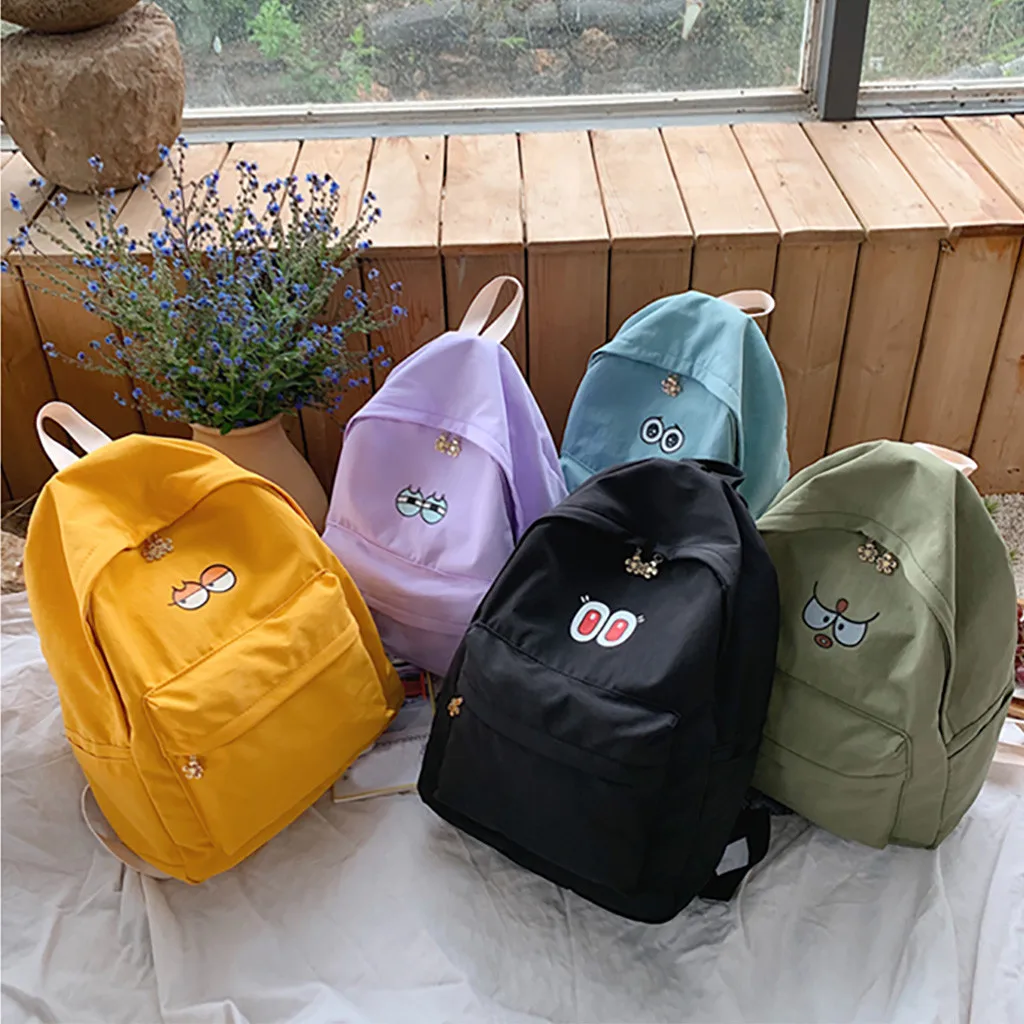 Модный женский нейлоновый Одноцветный студенческий рюкзак, дорожная сумка для пары, Большой Вместительный женский рюкзак Dropship