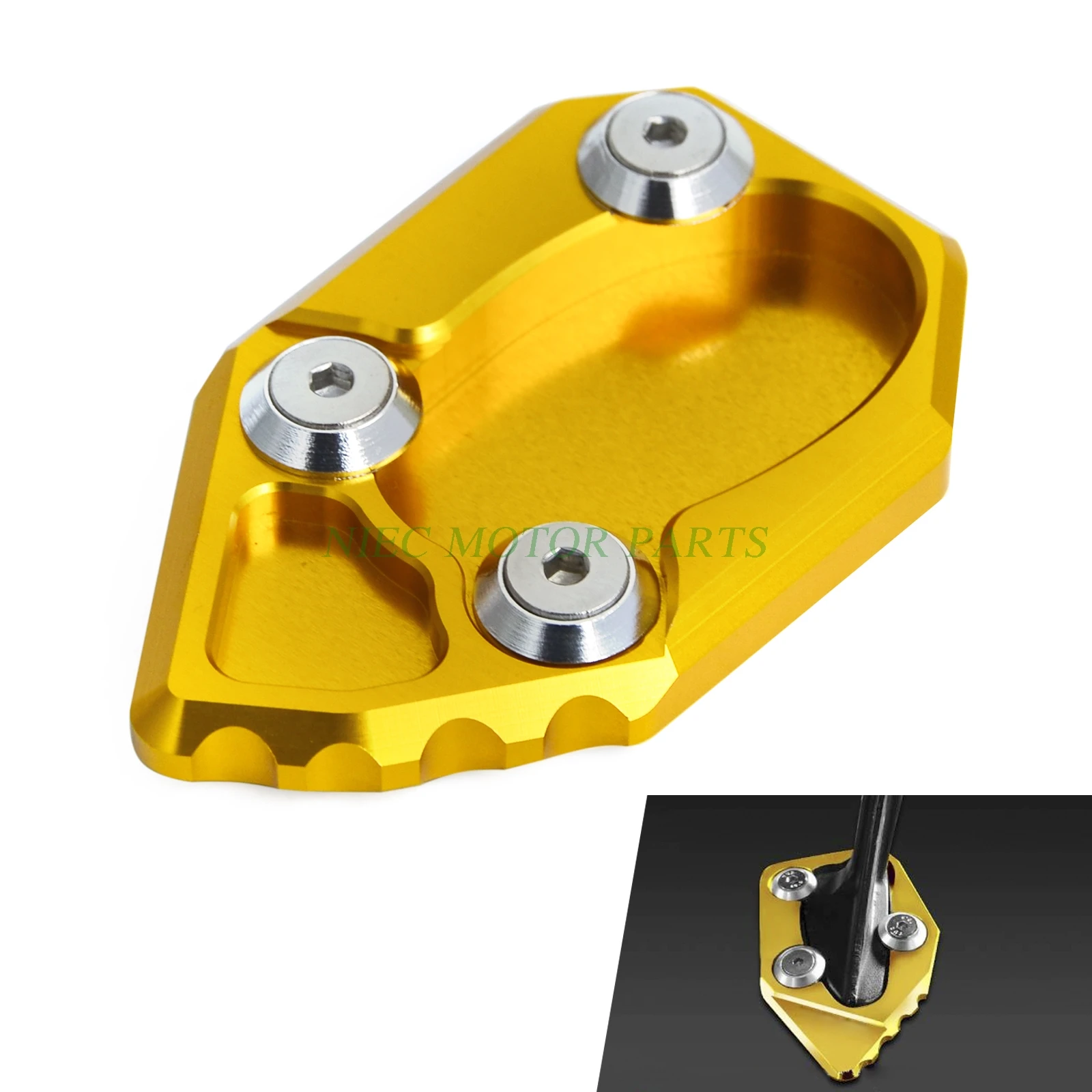

Anodized Side Stand Enlarger Plate Extension Pad Aluminum For MV AGUSTA Brutale 1078 F4 Brutale 990R US