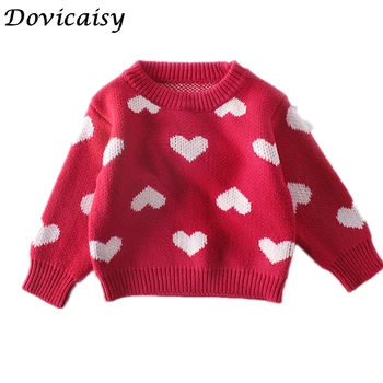 

Baby Girls Sweater Kids Soft Knitting Pullover Autumn Winter Children Crochet Love Heart Knitted Blouse Baby Girls Clothes