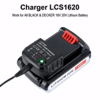 

20V LCS1620 Lithium Ion Battery Charger for All Black & Decker LBXR20 LB20 LBX20 LBX4020 LBXR20BT US Plug with LED indicator