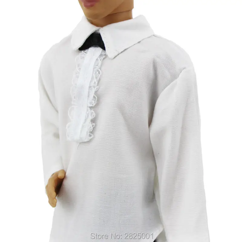 Классический смокинг ручной работы, 3 в 1 наряд, черный деловой костюм, пиджак, белая рубашка, брюки с бантом, Униформа, Одежда для куклы Барби Кен