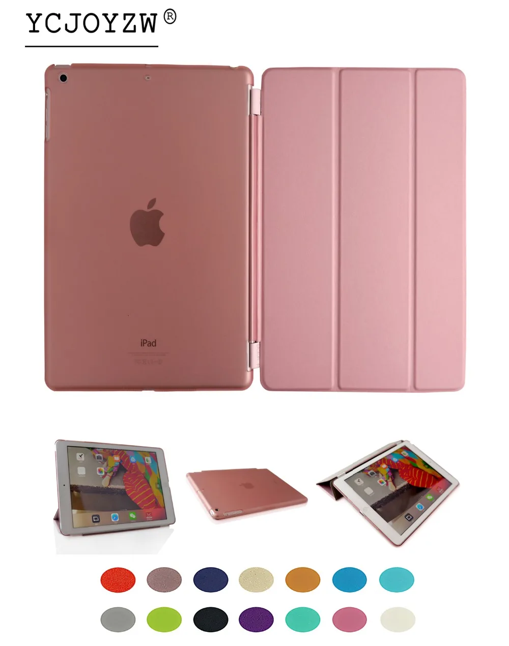 

New Case for 2017 Apple New ipad 9.7 PU Leather Slim Magnetic Front Smart Cover Skin + Hard PC Back -Sleep wake up intelligent