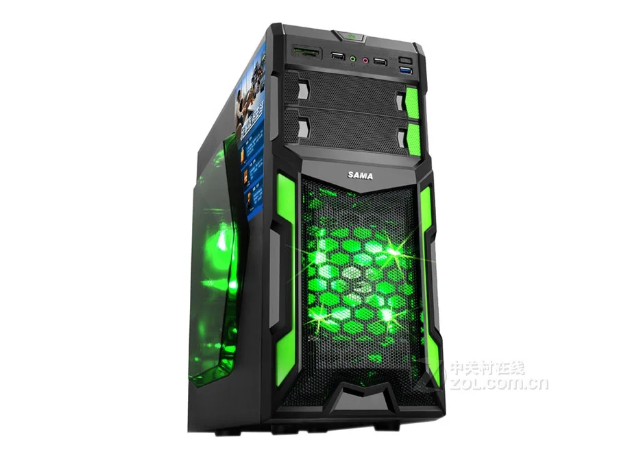 

Desktop Computer Case U3 Front USB SD card reader interface Sideplane Transparent