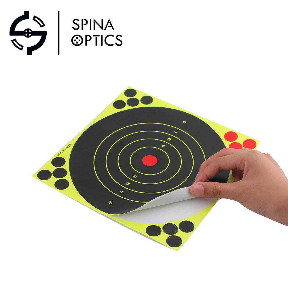 

SPINA OPTICS 24 sticks per pack Splash flower target 8-inch adhesive Reactivity Shoot Target Aim for Gun / Rifle / Pistol Binder