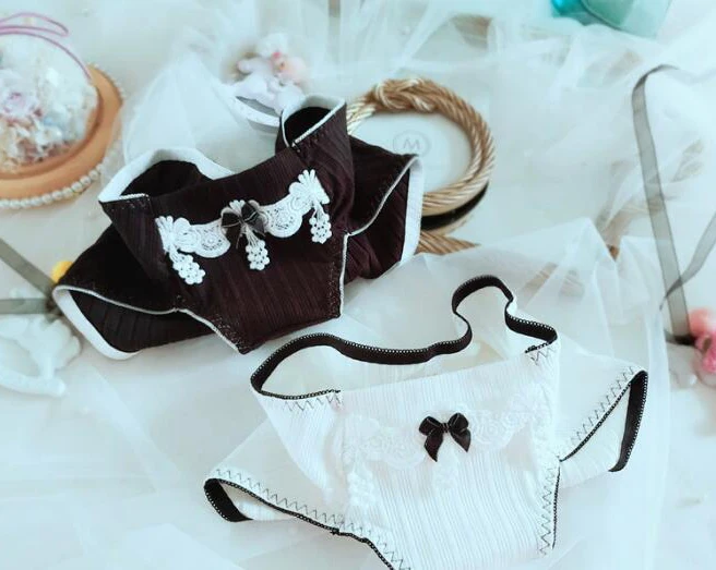 

2019 New Arrival M L XL 3L Pus Size Cute Lolita Kawaii Rib Cotton Embroidery Panties Underwear Brief Lingerie WP591