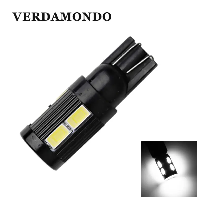 Сверхъяркая Белая светодиодная лампа T10 192 194 168 W5W с клиновидным цоколем 5630 10SMD для