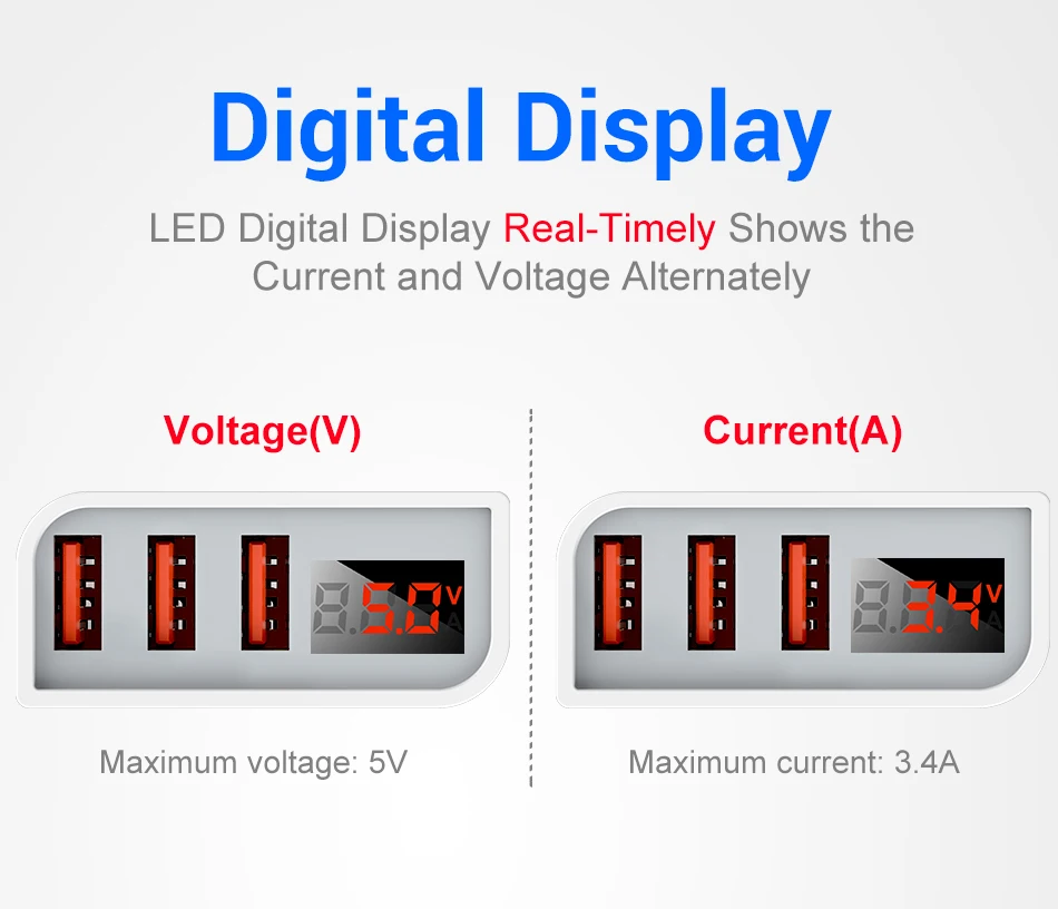 3.4A/5 V USB Зарядное устройство светодиодный ЕС адаптер 3 Порты и разъёмы телефон зарядное usb-устройство для iPhone/samsung/Xiaomi стены дорожное быстрое зарядное устройство зарядка для айфона зарядка