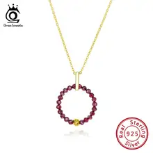 ORSA JEWELS Silver 925 Women Necklace Circle Round Pendant Red Stone Garnet 18K Gold Plated Chain Sterling Silver Jewelry OSN154 цена ORSA JEWELS Silver 925 Women Necklace Circle Round Pendant Red Stone Garnet 18K Gold Plated Chain Sterling Silver Jewelry OSN154 цены онлайн