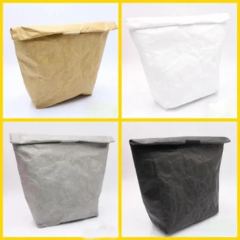 

Reusable Kraft Paper Lunch Bag Summer Picnic Bags for Women Men Kid Waterproof Insulation Lunch Bag Thermal Food Bags