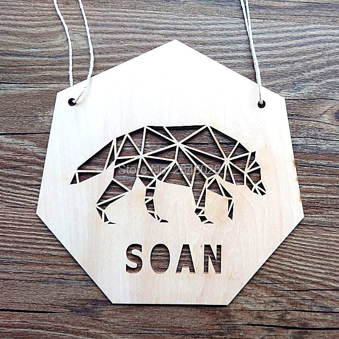 Personalized Wooden wall decor with Name Geometric Art,bedroom wall