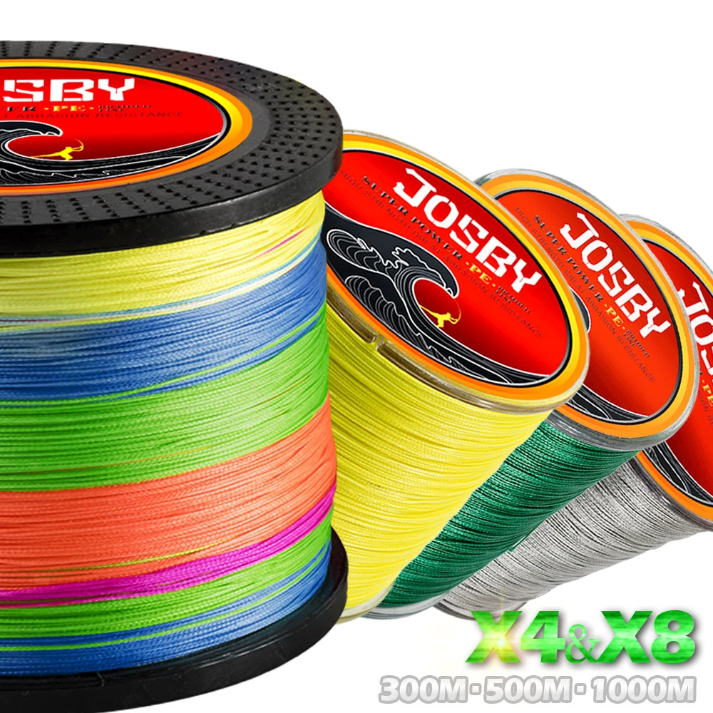 Josby 300m 500m 1000m 4 Strands 8 Strands Multicolour Pe Braided Wire Multifilament Fishing Line Fishing Tackle 4color 10 80 Lb Fishing Lines Aliexpress