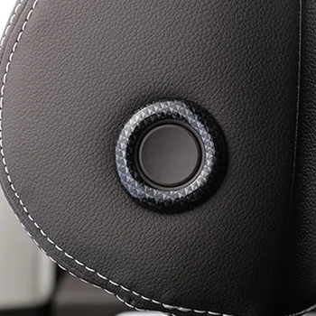 

For Atlas Teramont 2017 2018 ABS Matte and Carbon fibre Car Seat Neck Pillow Button Cover Trim sticker car styling 2pcs