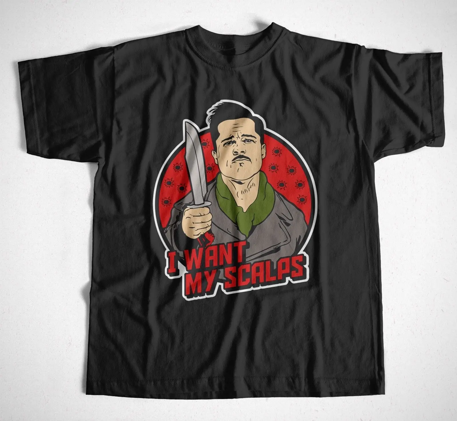 Футболка Want My Scalps S-4XL Бесславные ублюдки Bulletproof Deathproof Kult с принтом модные короткий