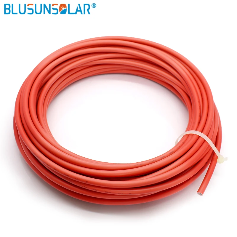 

20 meters/roll 1x6mm2 solar cable with XLPE jacket/ 10AWG PV cable with TUV approval/ 6mm2 solar cable for MC4 solar connector