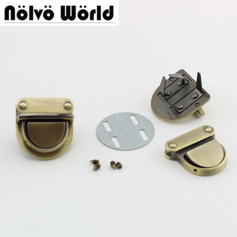20pcs 30*32mm alloy lock brush antique brass bag lock DIY fashion