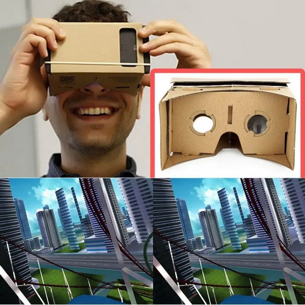 3D VR DIY картонные очки виртуальной реальности для смартфона высококачественный Магнит "сделай сам" Google картонные очки