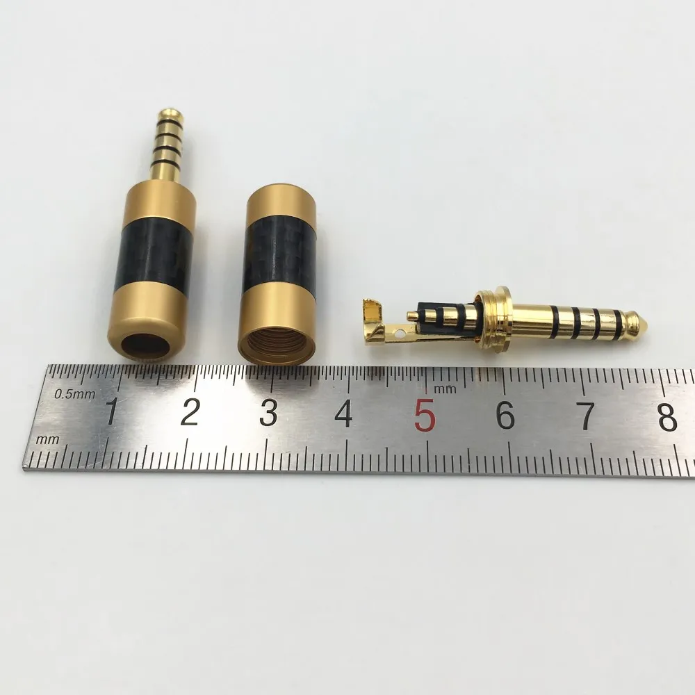 2 шт. HiFi 4 мм наушники из углеродного волокна 5 полюсный штырьковый разъем аудио DIY