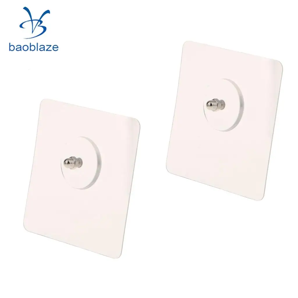 2pcs Self Adhesive No Drilling No Trace Hanging Nails Heavy Duty Shelf Supporter Seamless Kitchen Wall Sticky Hook