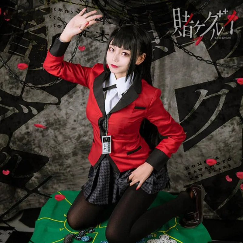 Baratos Uniforme escolar niña japonesa Anime Kakegurui yumeko jabami Cosplay disfraces