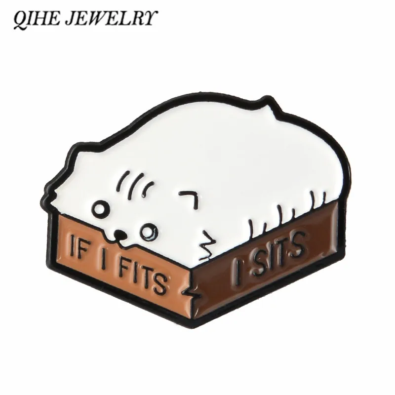 Qihe Jewelry Meow ~ Box Cat Pins Distintivi Spille Cute Kawaii Animal Cat Pins Collection Regalo Per Cat Lover Kitty Mom Gifts
