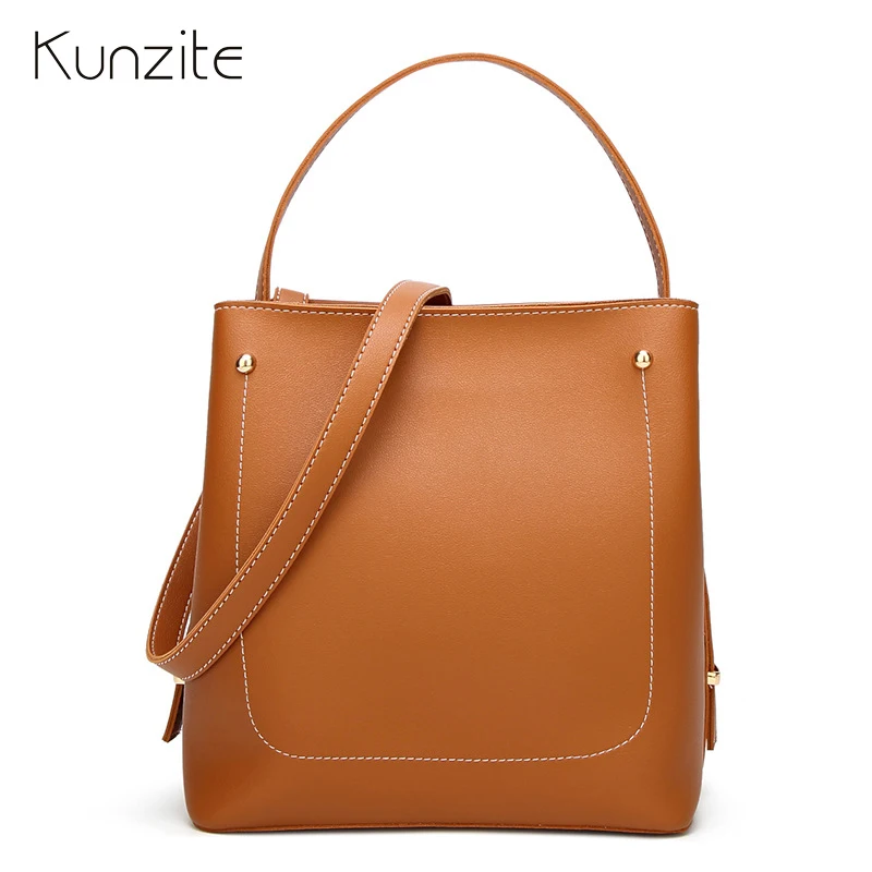 

Vintage Women Bucket Bags 2019 New Simple Ladies Handbags High Quality Female Crossbody Shoulder Bag leather Women Messenger Bag