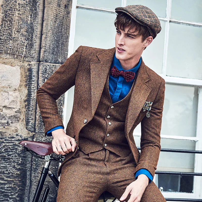 Marchio di abbigliamento 60% di lana blazer uomo slim fit monopetto retro  vintage wedding sposo uomo marrone giacca fase casual blazer|wool blazer  men|casual blazerblazer men - AliExpress