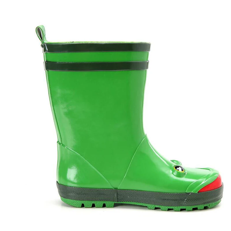 Детские резиновые сапоги в виде лягушки, Детская водонепроницаемая обувь для дождливой погоды для мальчиков и девочек, милые Нескользящие резиновые сапоги для малышей, красные, Размеры 25-32