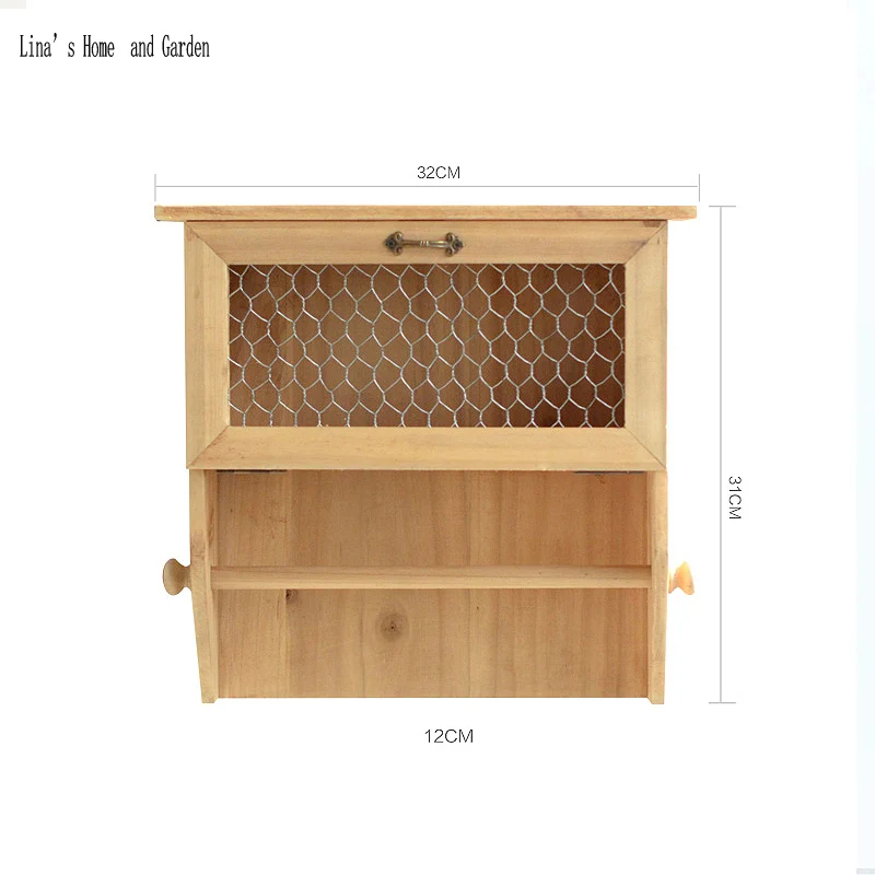 wall mounted vintage brown solid wooden mini cabinet (5)